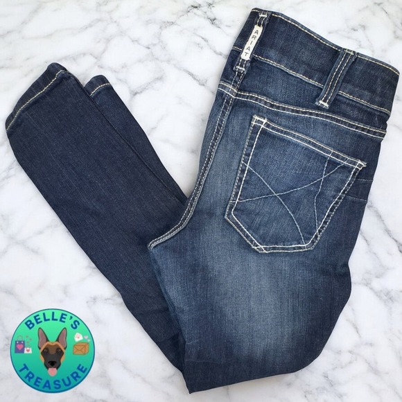 Ariat Jeans Women's 30 Straight Leg Dark Wash Stretch 30x30 Cowgirl Western Barn - Picture 1 of 13